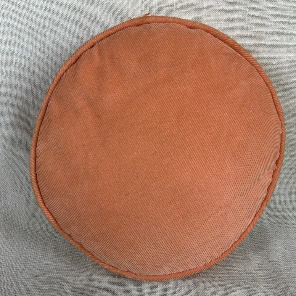 VTG Petite Needlepoint Floral Butterfly Round Throw Pillow 10